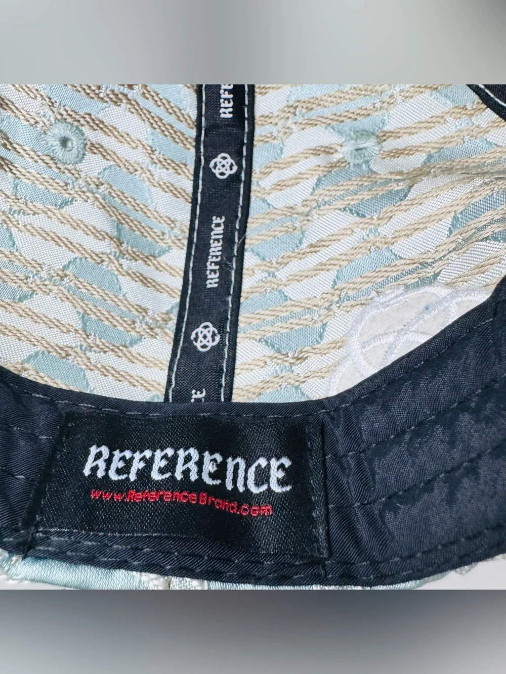 Reference Brand Luxe Woven Snapback Hat - Blue Snake Scale Pattern w/ Embroidere